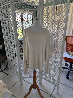 Caslon Cream Long-Sleeve Lightweight Knit Top